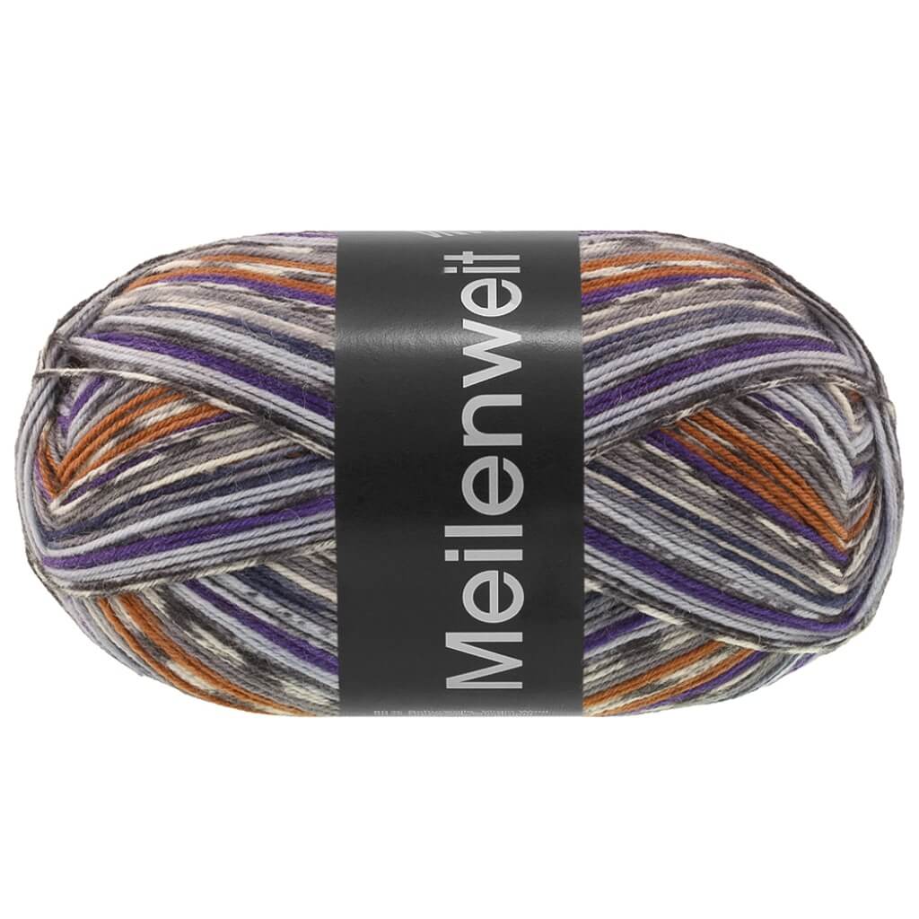 Lana Grossa Meilenweit 100 Cervinia, Farbe 1707 Dunkelviolett/Hell /Dunkel /Mausgrau/Ecru/ bei Lieblingsgarn