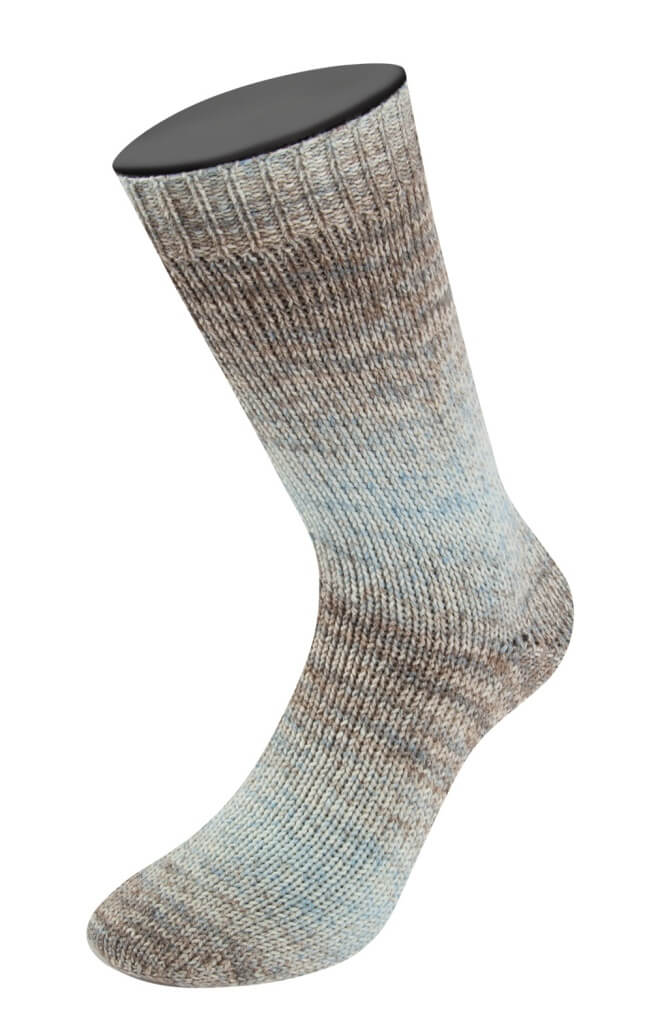 Lana Grossa Meilenweit 100 Merino Extrafein Shades, Farbe 7234 Mint/Hell /Dunkelgrau/Graubraun – Merino bei Lieblingsgarn