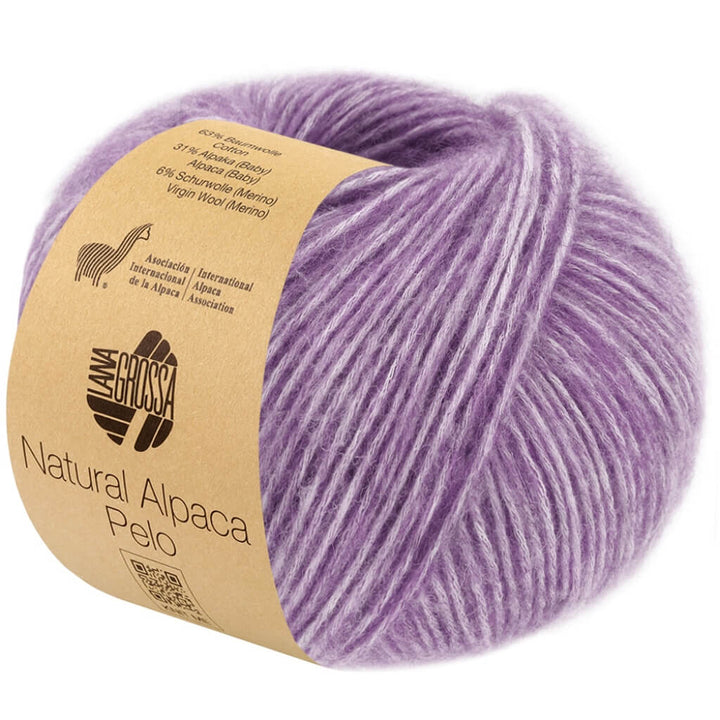 Lana Grossa Natural Alpaca Pelo, Farbe 37 Lila meliert – Alpaka, Baumwolle und Merino bei Lieblingsgarn