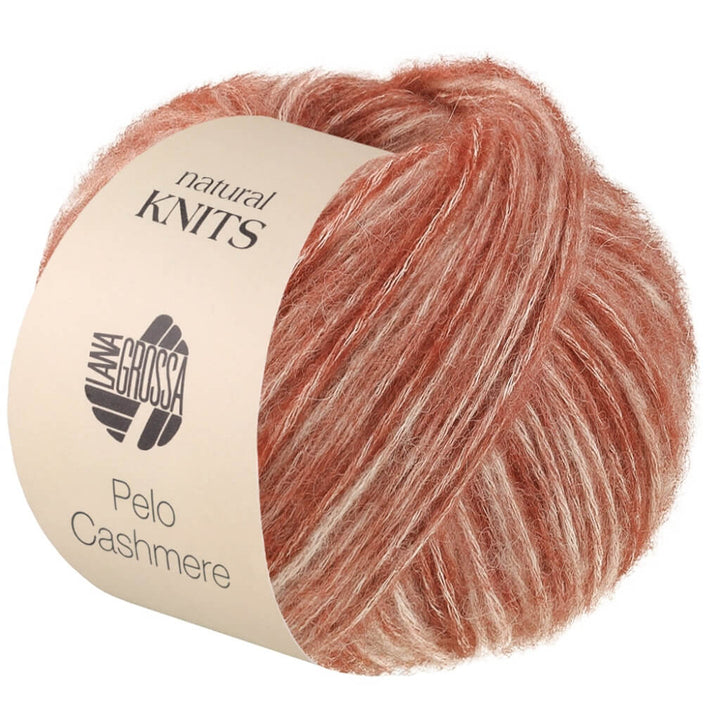 Lana Grossa Pelo Cashmere, Farbe 9 Rosenholz/Rohweiß bei Lieblingsgarn