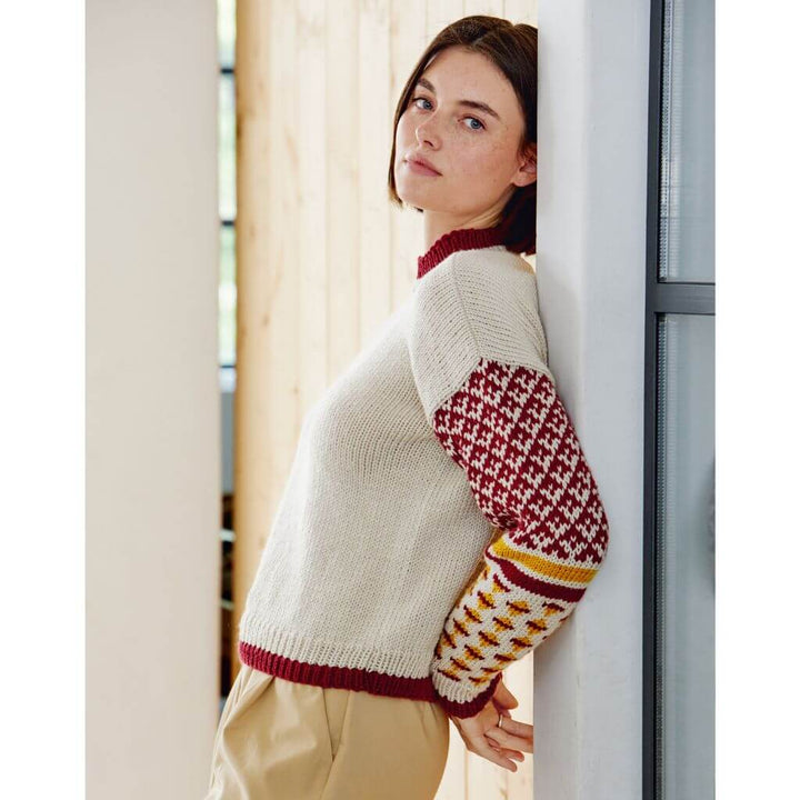 Lana Grossa Pattern Jacquardärmel Pullover Strickset - Lana Grossa (PDF) bei bei bei bei bei bei bei bei bei Lieblingsgarn