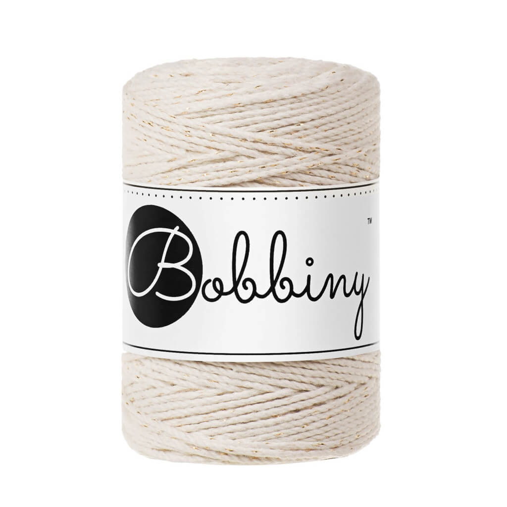 Bobbiny Makramee Garn 1,5 mm x 100 m gedreht, Farbe Golden Natural – Baumwolle bei Lieblingsgarn