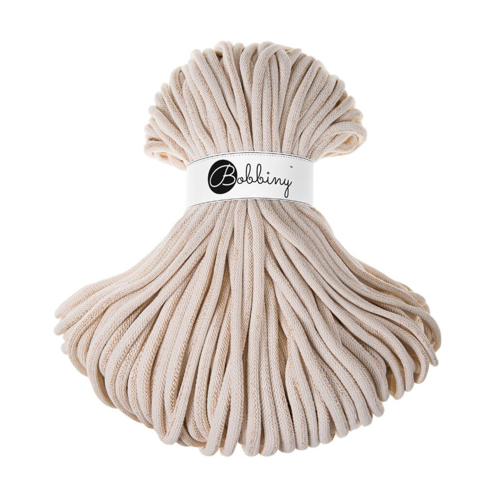 Bobbiny 9mm Jumbo Kordel, Farbe Golden Natural – Baumwolle bei Lieblingsgarn