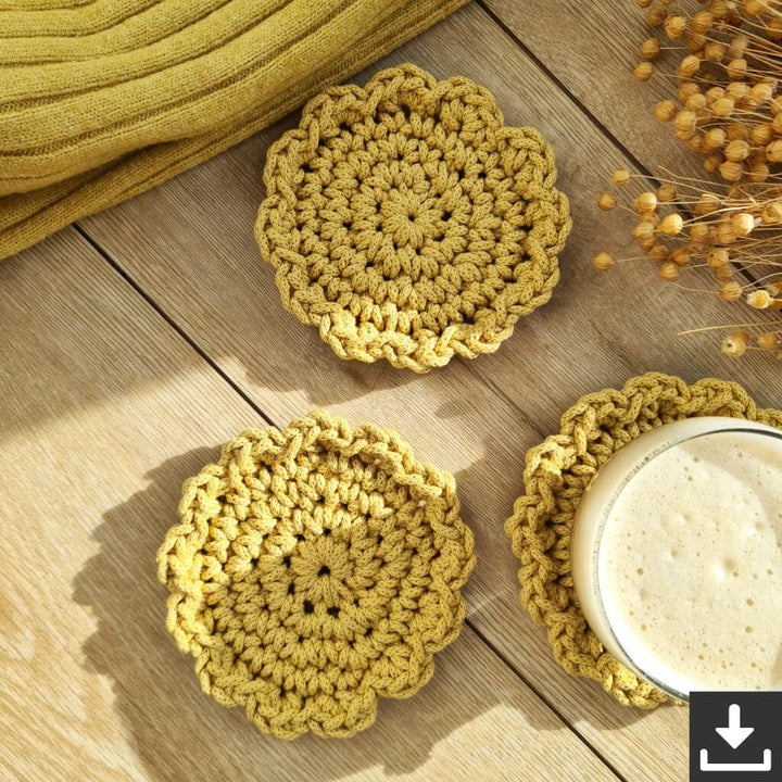 Bobbiny Pattern Blumenuntersetzer Häkelset - Bobbiny (PDF) bei bei bei bei bei bei bei bei bei bei bei bei bei Lieblingsgarn