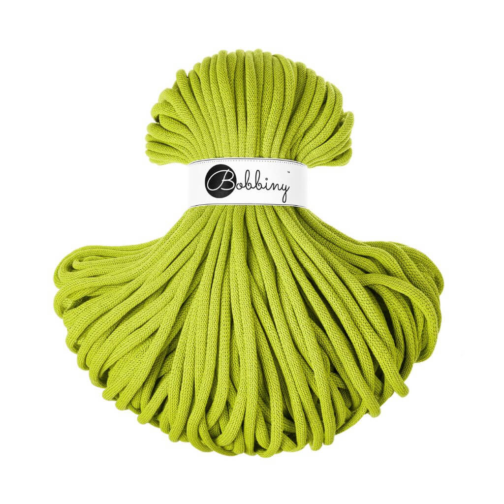 Bobbiny 9mm Jumbo Kordel, Farbe Dopamine Lime – Baumwolle bei Lieblingsgarn