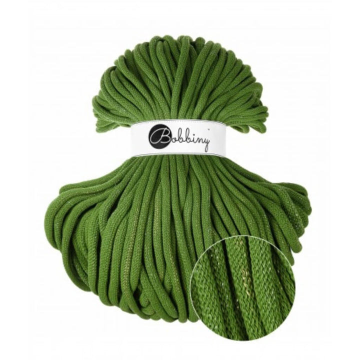 Bobbiny 9mm Jumbo Kordel, Farbe Shiny Moss Green – Baumwolle bei Lieblingsgarn