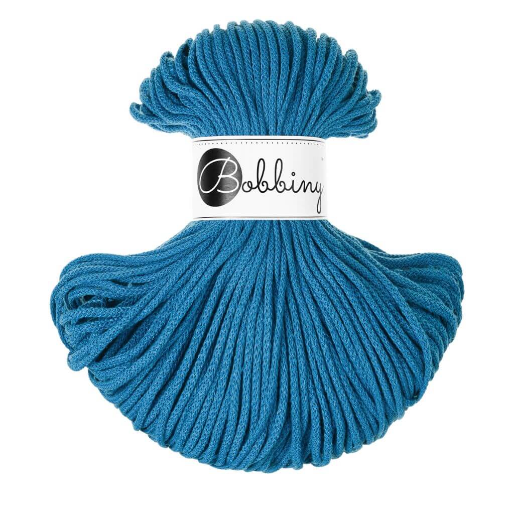 Bobbiny Kordel Junior 3mm x 100 m, Farbe Dopamine Blue – Baumwolle bei Lieblingsgarn