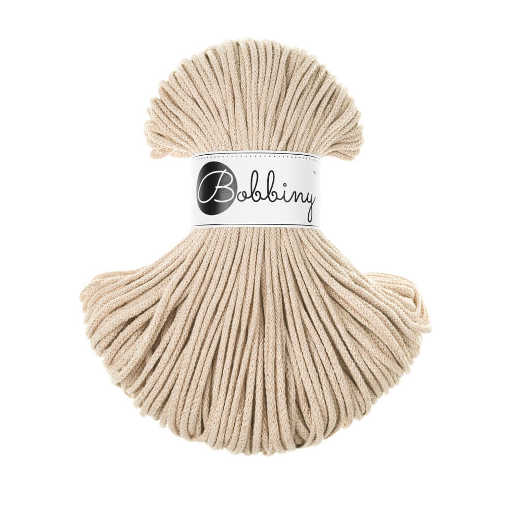 Bobbiny Kordel Junior 3mm x 100 m, Farbe Warm Beige – Baumwolle bei Lieblingsgarn