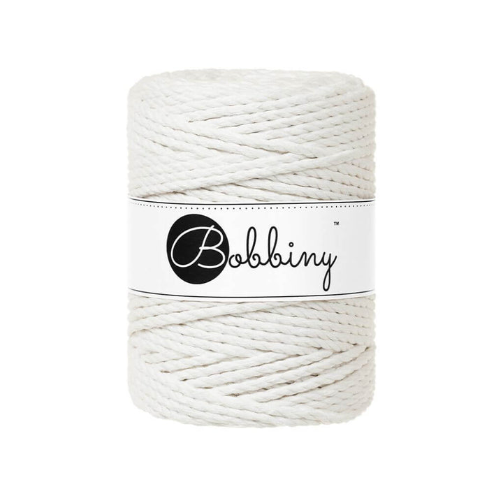 Bobbiny Makramee Garn 5 mm x 100 m gedreht, Farbe Off White – Baumwolle bei Lieblingsgarn