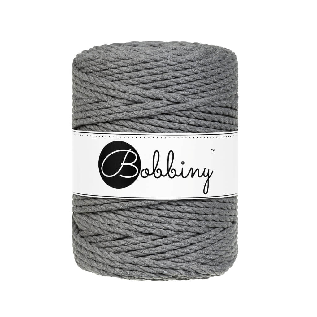 Bobbiny Makramee Garn 5 mm x 100 m gedreht, Farbe Stone Grey – Baumwolle bei Lieblingsgarn