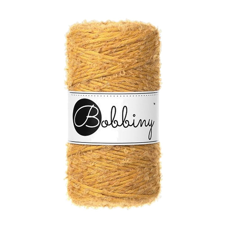 Bobbiny Boucle Makramee Garn 3mm, Farbe Mustard – Baumwolle bei Lieblingsgarn