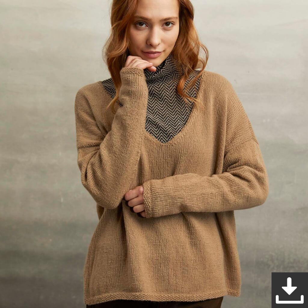 Lang Yarns Pattern Pullover mit V-Ausschnitt Strickset - Lang Yarns (PDF) bei bei bei bei bei bei bei bei bei Lieblingsgarn