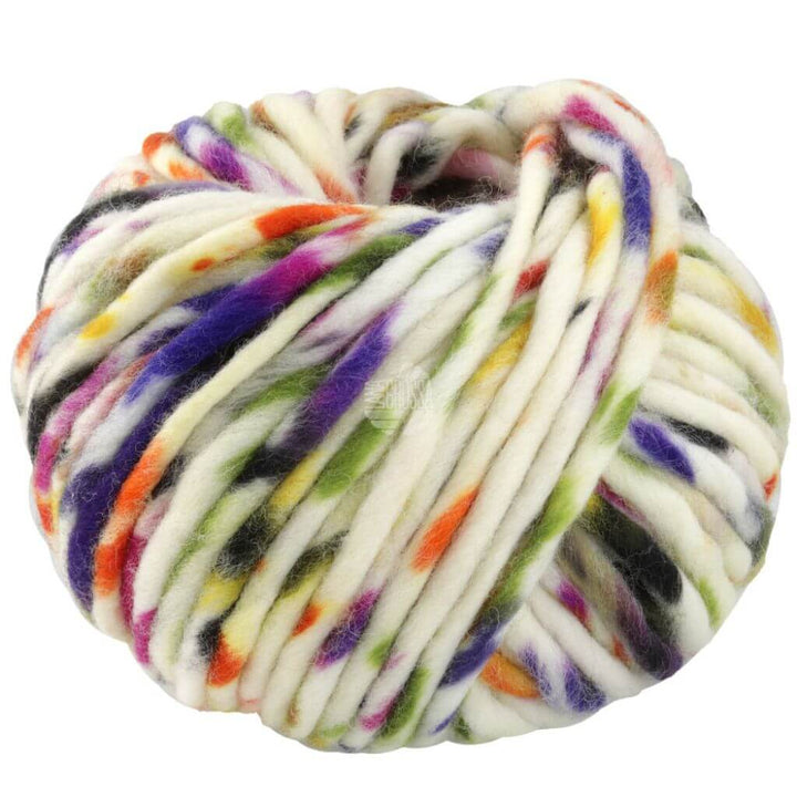 Lana Grossa Confetti, Farbe 204 Weiß/Orange/Gelb/Rot/Grau/Apfel /Dunkelgrün/ Lila/Blauviolett bei Lieblingsgarn
