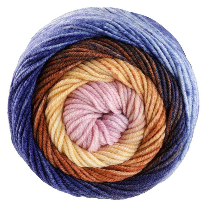 Lana Grossa Cool Wool Big Color 100g, Farbe 4035 Kornblume/Petrolblau/Karamell/Vanille/ Hellbeige/ grau/ bei Lieblingsgarn