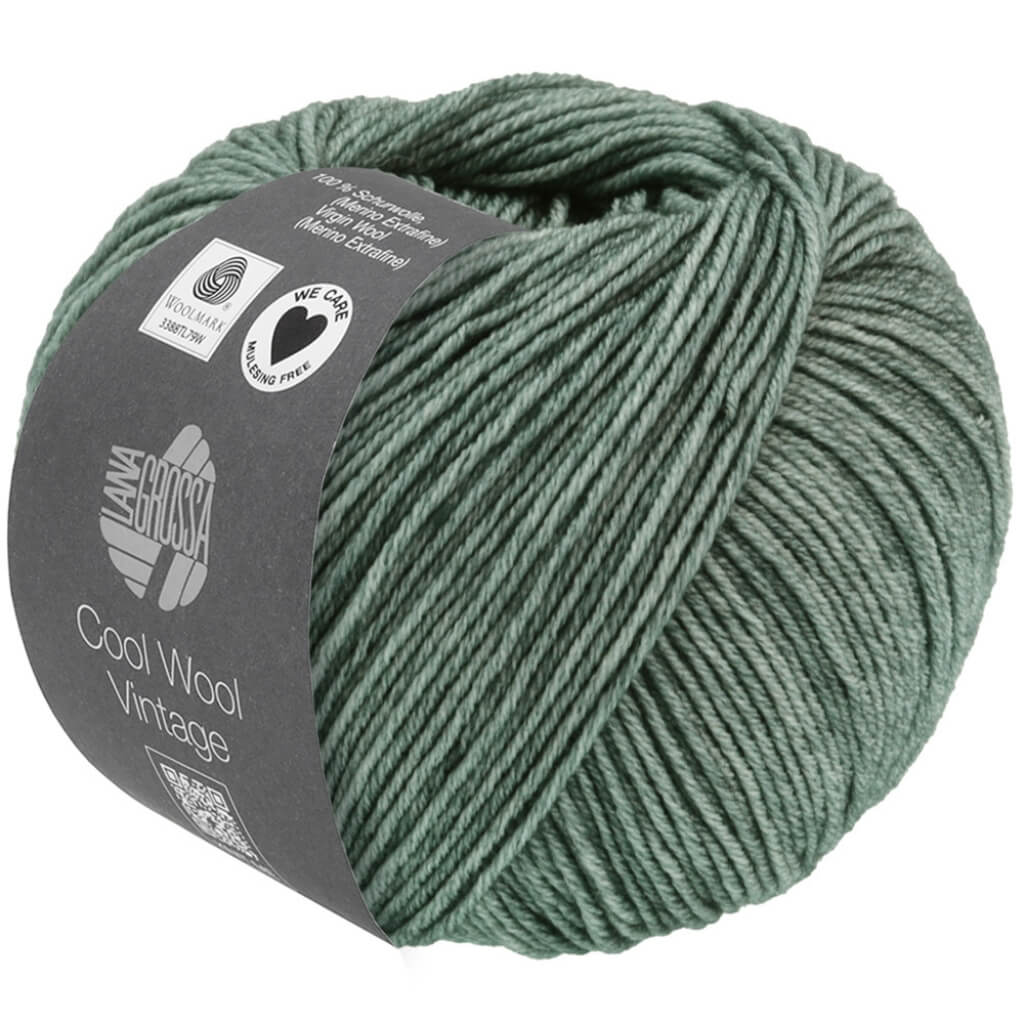 Lana Grossa Cool Wool Vintage, Farbe 7368 Grüngrau – Merino und Schurwolle bei Lieblingsgarn
