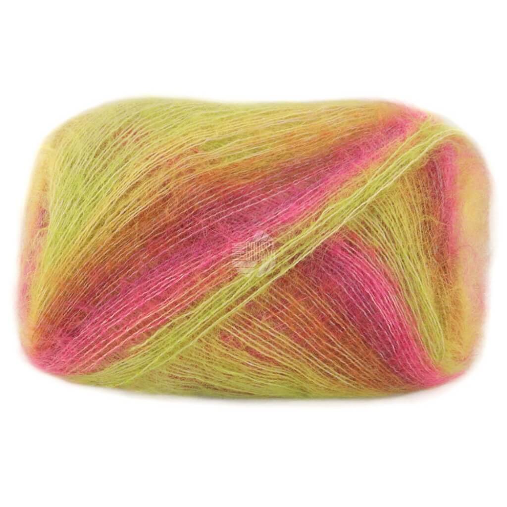 Lana Grossa Cottonhair, Farbe 107 Limette/Neonpink/Fuchsia/Braun/Orange/ Zitrusgelb – Baumwolle und Mohair bei Lieblingsgarn