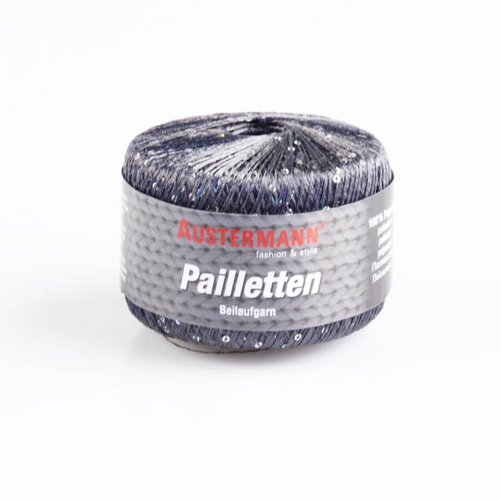 Austermann Pailletten 25g Beilaufgarn, Farbe 2 Anthrazit – Polyester bei Lieblingsgarn