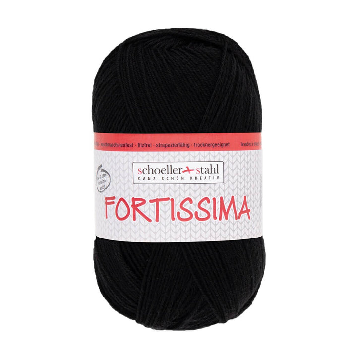 Schoeller + Stahl Fortissima Socka 100 - Sockenwolle, Farbe 2002 Schwarz – Polyamid und Schurwolle bei Lieblingsgarn