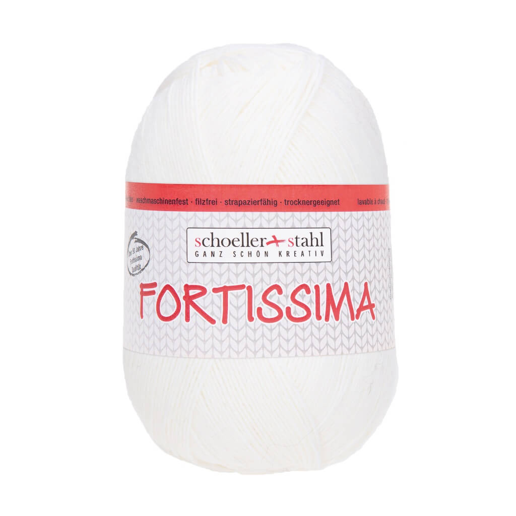 Schoeller + Stahl Fortissima Socka 100 - Sockenwolle, Farbe 2024 Weiß – Polyamid und Schurwolle bei Lieblingsgarn