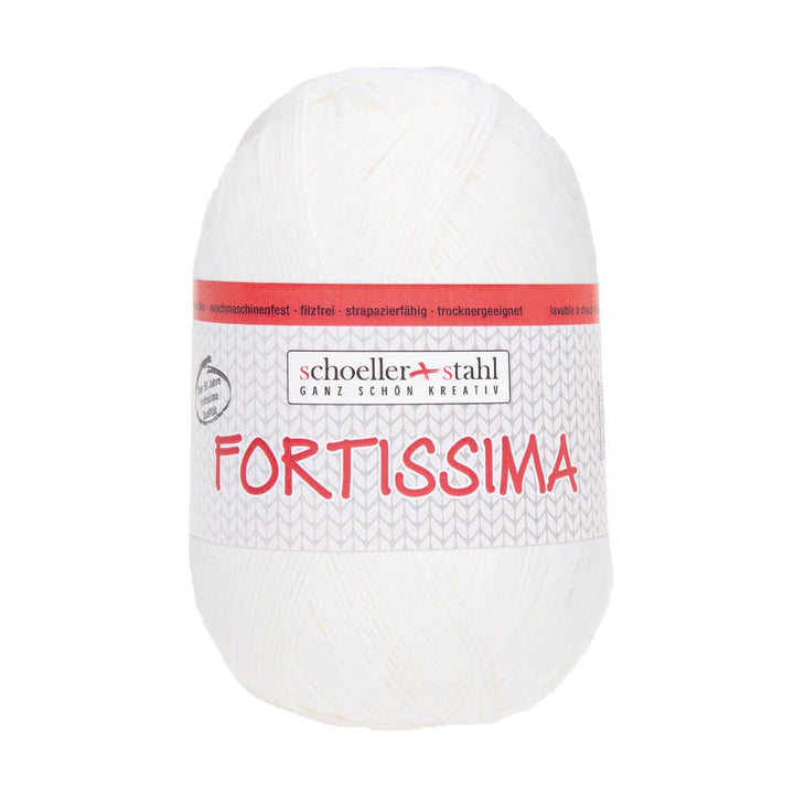 Schoeller + Stahl Fortissima Socka 100 - Sockenwolle, Farbe 2024 Weiß – Polyamid und Schurwolle bei Lieblingsgarn