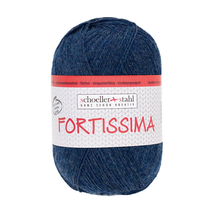 Schoeller + Stahl Fortissima Socka 100 - Sockenwolle, Farbe 2039 Marine Meliert – Polyamid und Schurwolle bei Lieblingsgarn