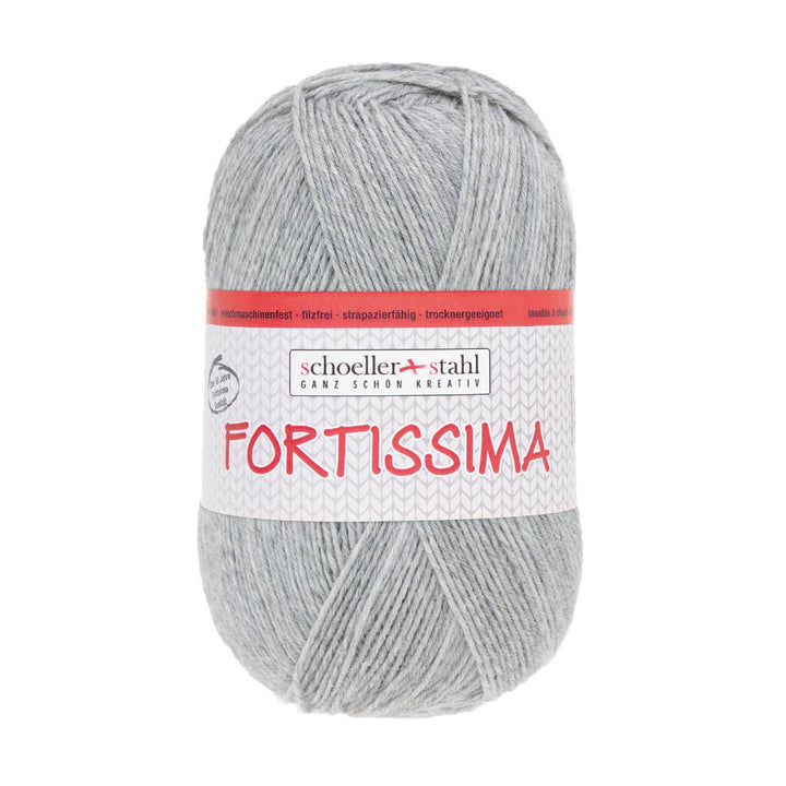 Schoeller + Stahl Fortissima Socka 100 - Sockenwolle, Farbe 2055 Grau Meliert – Polyamid und Schurwolle bei Lieblingsgarn