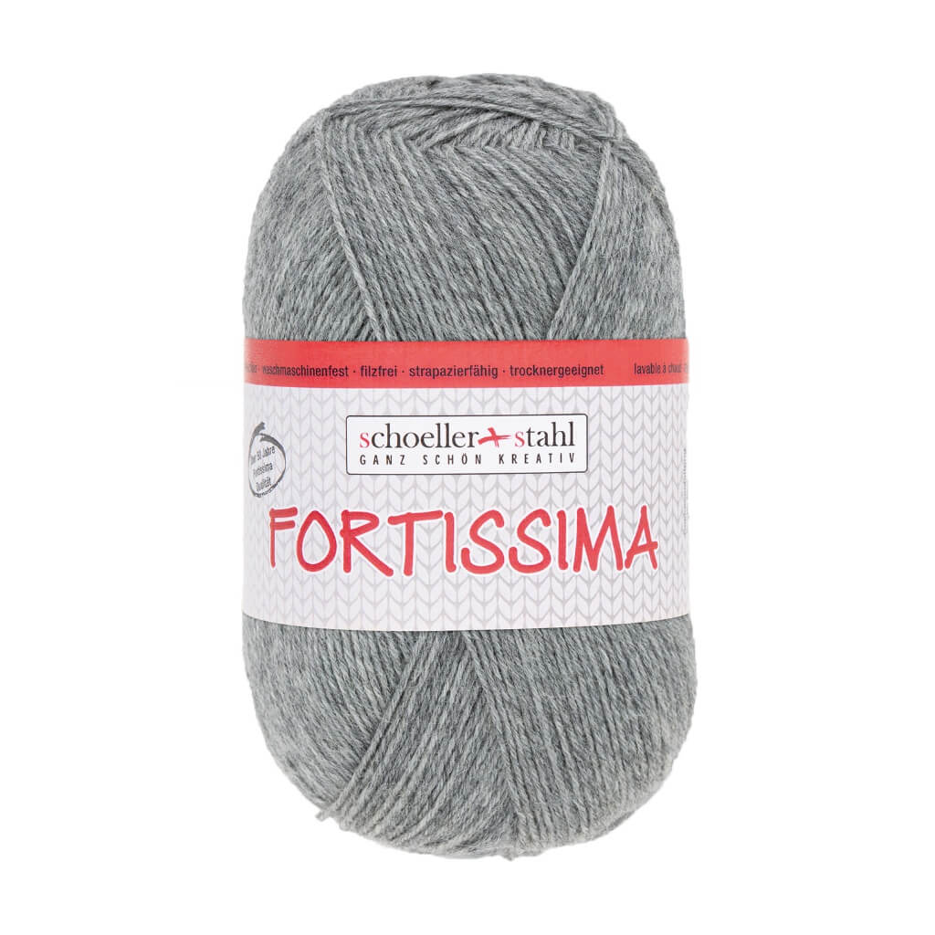 Schoeller + Stahl Fortissima Socka 100 - Sockenwolle, Farbe 2056 Hellgrau Meliert – Polyamid und Schurwolle bei Lieblingsgarn