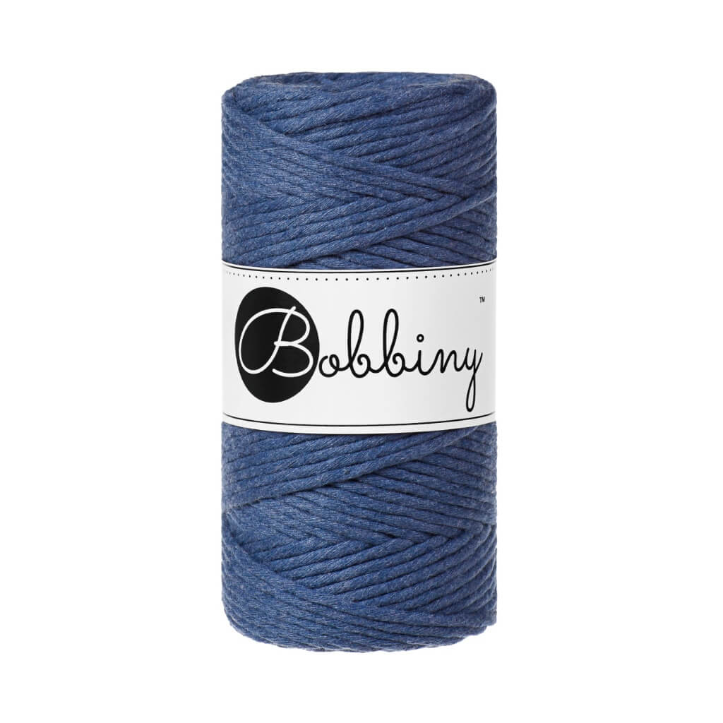 Bobbiny Makramee Garn 3mm, Farbe Jeans – Baumwolle bei Lieblingsgarn