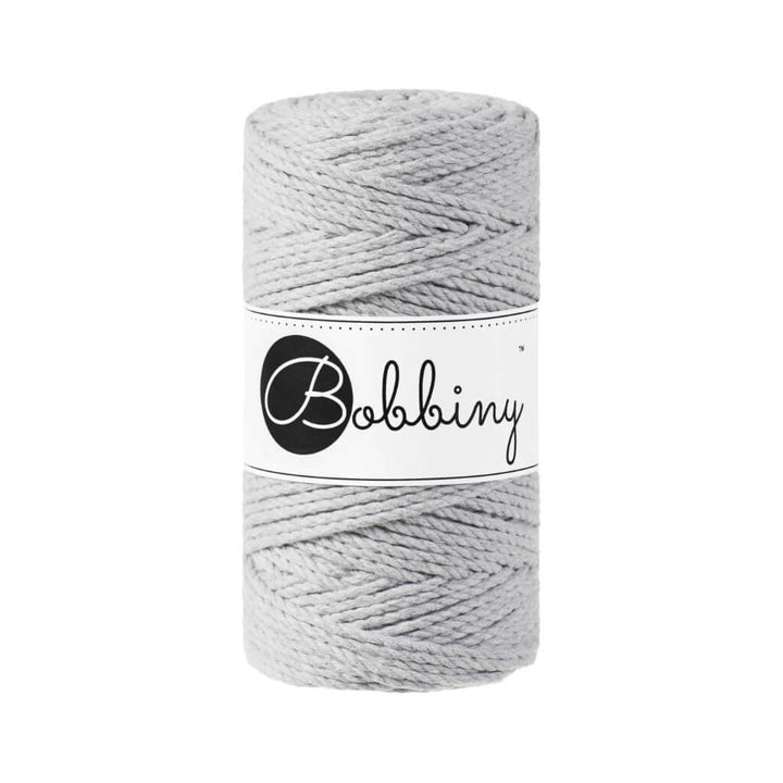 Bobbiny Makramee Garn 3mm gedreht, Farbe Light Grey – Baumwolle bei Lieblingsgarn
