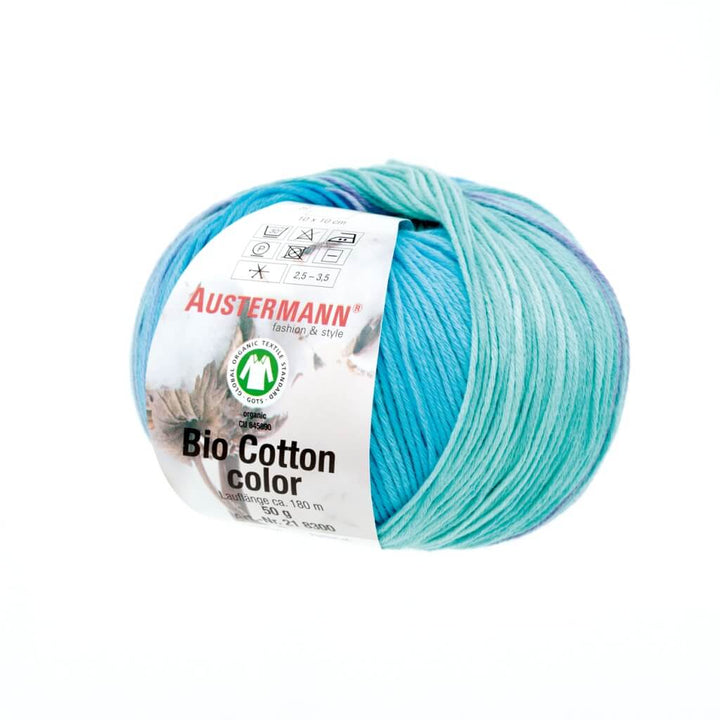 Austermann Bio Cotton Color 50g, Farbe 103 Pool – Baumwolle und Wolle bei Lieblingsgarn