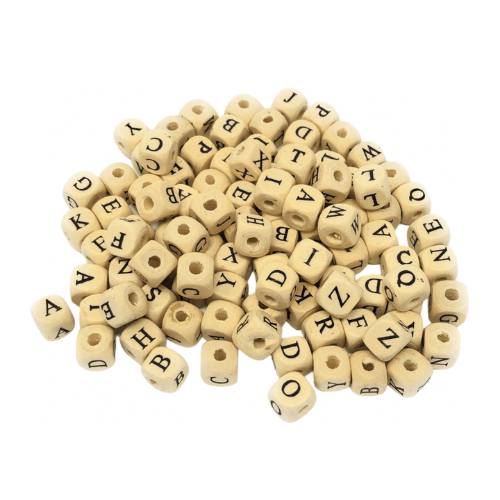 Meyco ABC-Bastelperlen aus Holz Ø 9 mm - Buchstabenperlen bei bei bei bei bei bei bei bei bei bei Lieblingsgarn