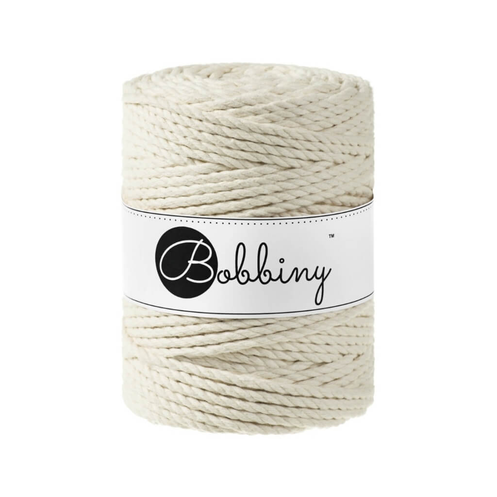 Bobbiny Makramee Garn 5 mm x 100 m gedreht, Farbe Natural – Baumwolle bei Lieblingsgarn