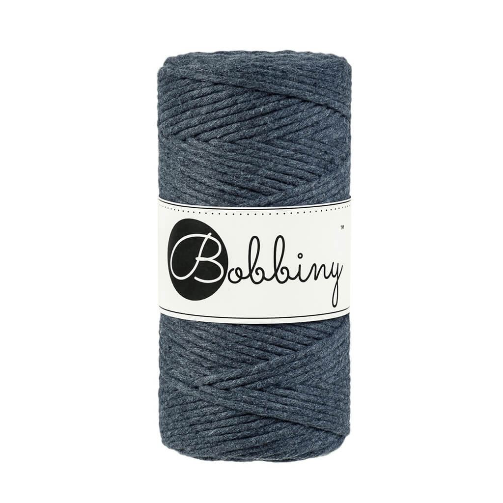 Bobbiny Makramee Garn 3mm, Farbe Charcoal – Baumwolle bei Lieblingsgarn