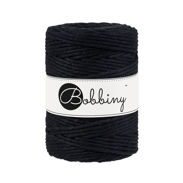 Bobbiny Makramee Garn 5 mm x 100 m gedreht, Farbe Black – Baumwolle bei Lieblingsgarn