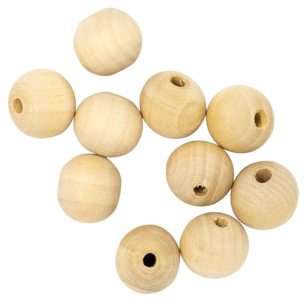 De Bondt B.V. De Bondt Makramee Holzperlen Ø 25 mm, Farbe 10 – Holz bei Lieblingsgarn