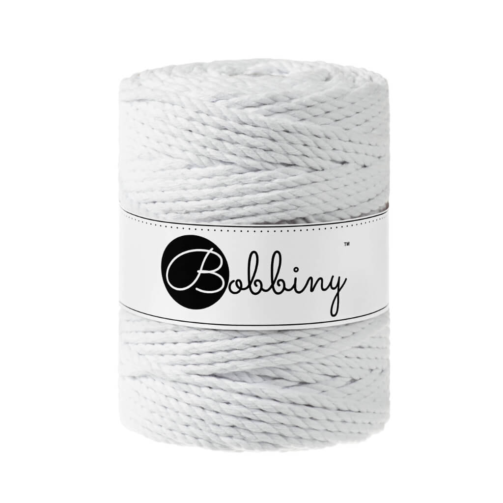 Bobbiny Makramee Garn 5 mm x 100 m gedreht, Farbe White – Baumwolle bei Lieblingsgarn