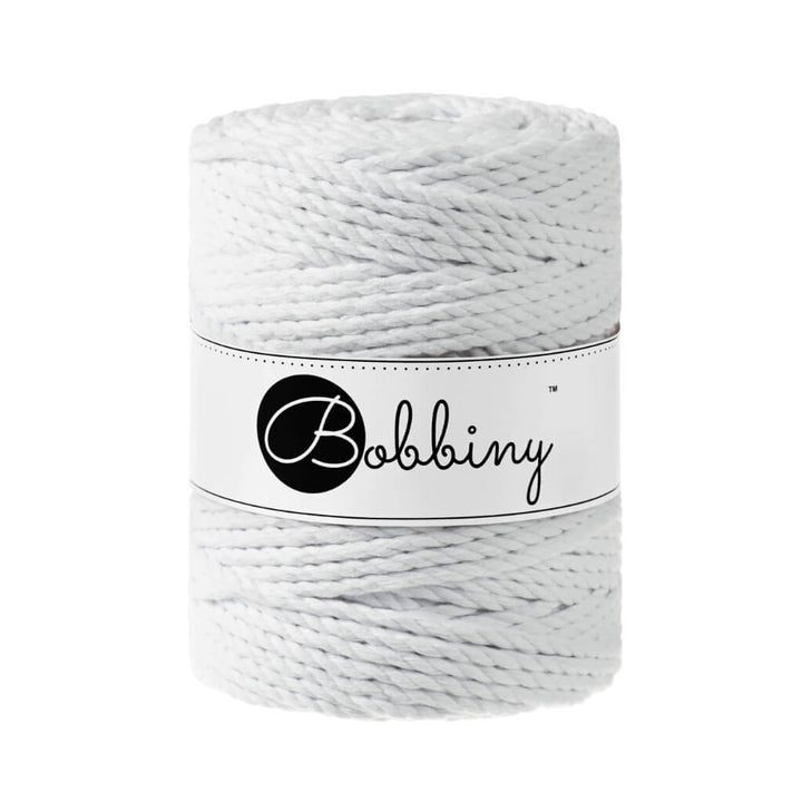 Bobbiny Makramee Garn 5 mm x 100 m gedreht, Farbe White – Baumwolle bei Lieblingsgarn