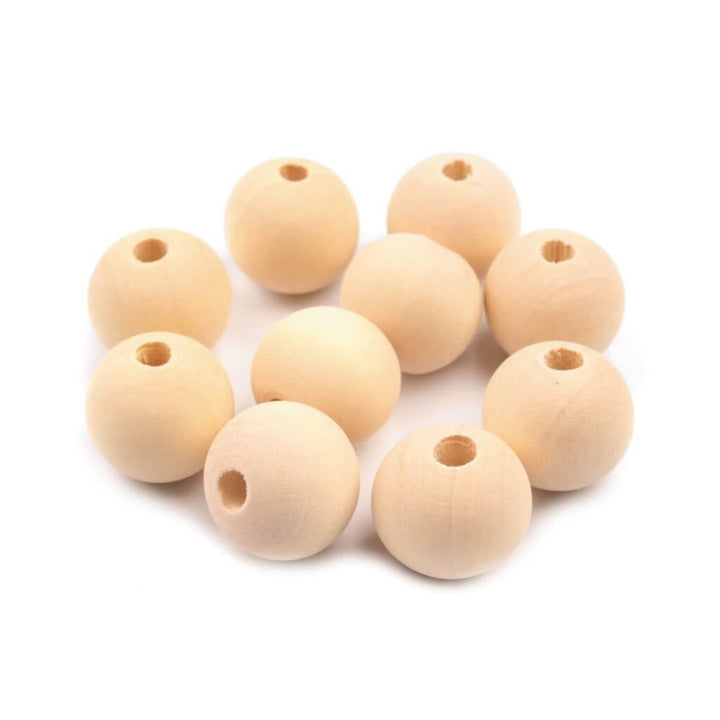 Stoklasa 10 Natur Holzperlen in Buche Ø 18 mm bei bei bei bei bei bei bei bei bei bei bei bei bei Lieblingsgarn