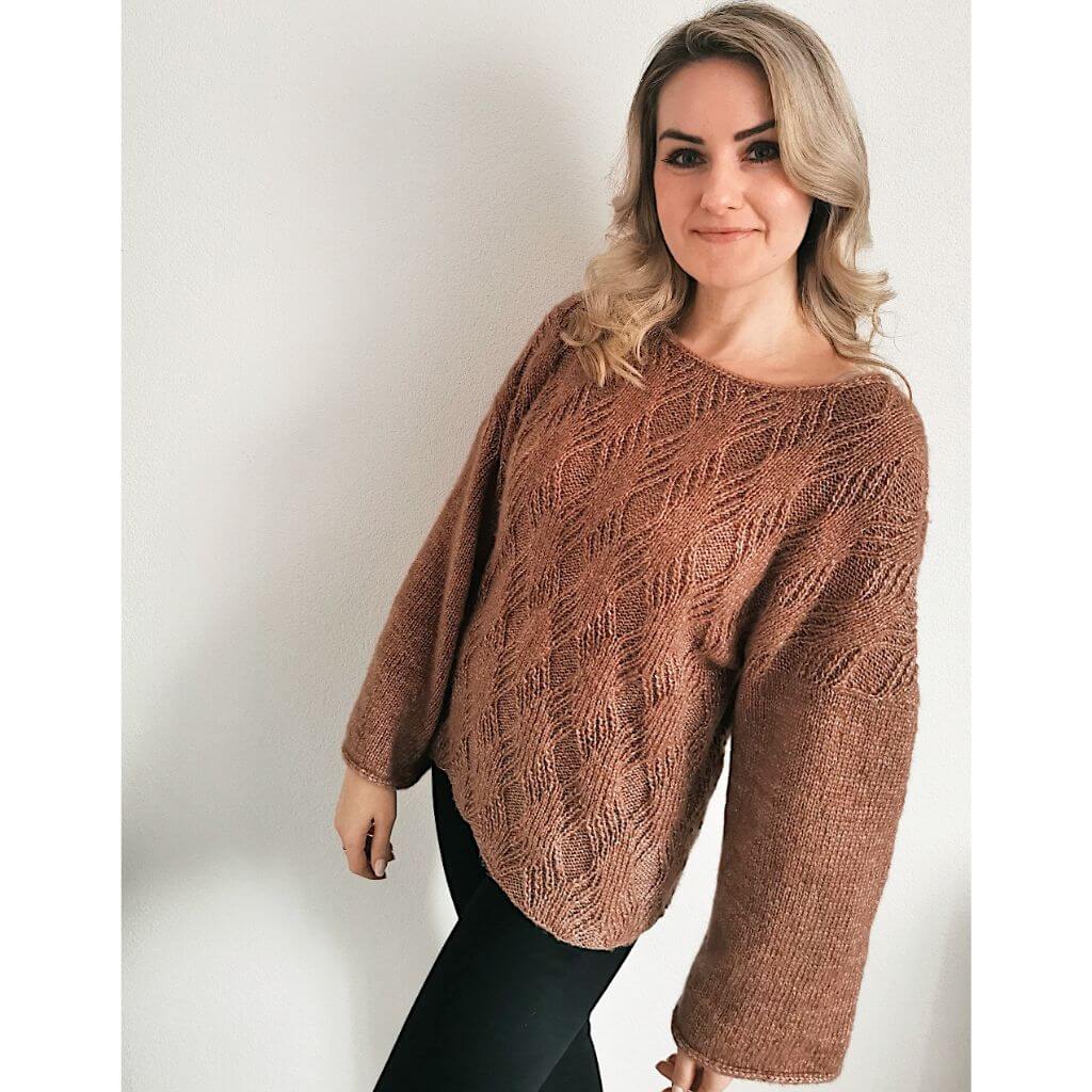 Rita Koch Damenpullover Diamond Cross Sweater Strickanleitung - Rita Koch bei bei bei bei bei bei bei bei bei Lieblingsgarn