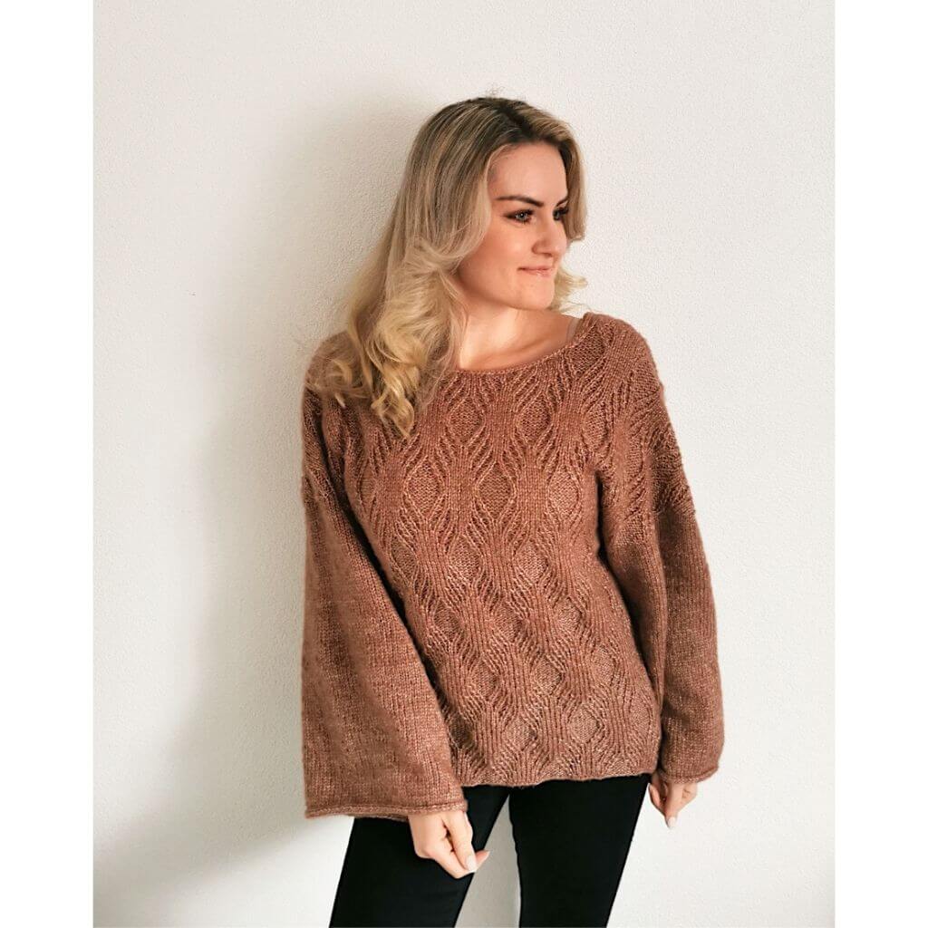 Rita Koch Damenpullover Diamond Cross Sweater Strickanleitung - Rita Koch bei bei bei bei bei bei bei bei bei Lieblingsgarn