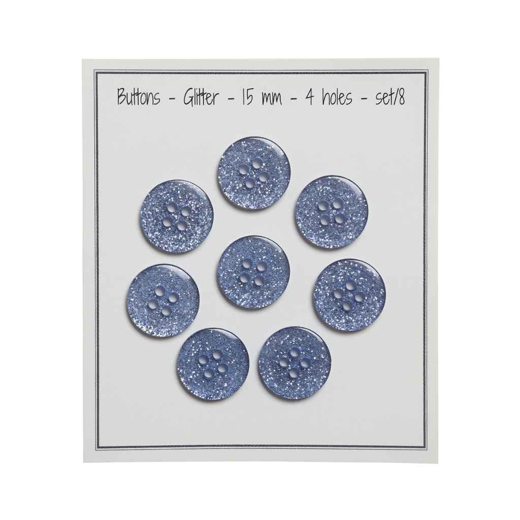 Go Handmade Knöpfe Glitter, Farbe blue – Synthetik bei Lieblingsgarn