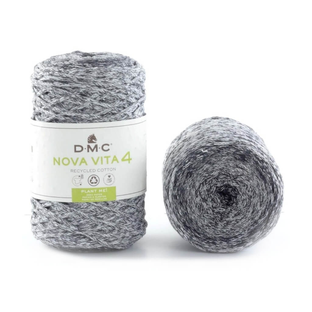 DMC Nova Vita 4 Color - recyceltes Baumwollgarn, Farbe 122 Grey Black – Baumwolle und Polyester bei Lieblingsgarn