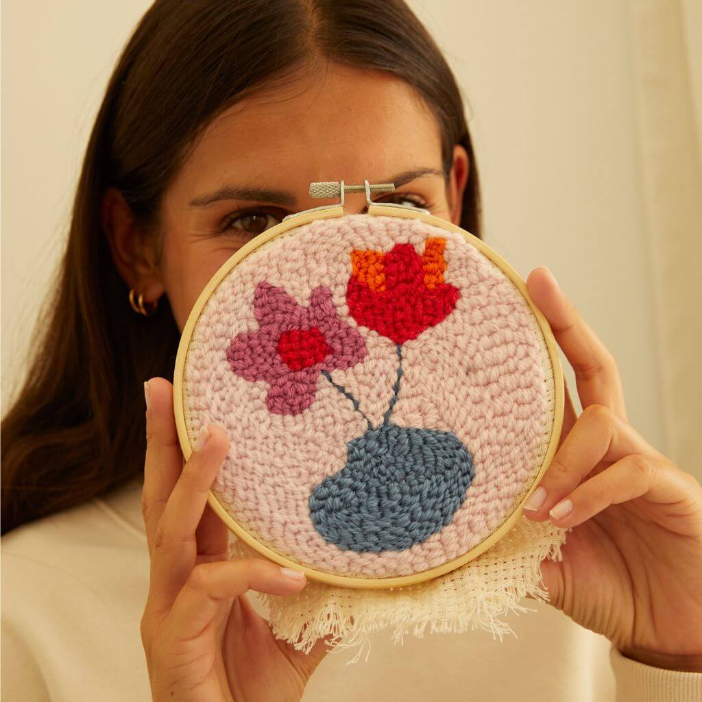 DMC Punch Needle Set Zarte Blumen bei bei bei bei bei bei bei bei bei bei Lieblingsgarn