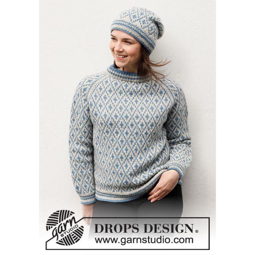Fjord Mosaic Pullover Strickanleitung - Drops Design (PDF) bei bei bei bei bei bei bei bei bei bei bei bei Lieblingsgarn