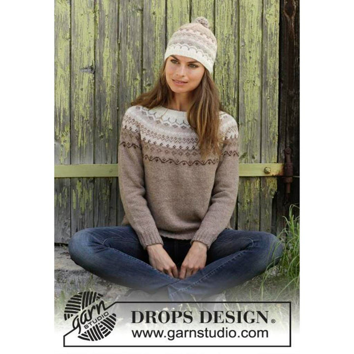 Pullover mit Rundpasse im nordischen Muster Strickanleitung - Drops Design (PDF) bei bei bei bei bei bei bei Lieblingsgarn