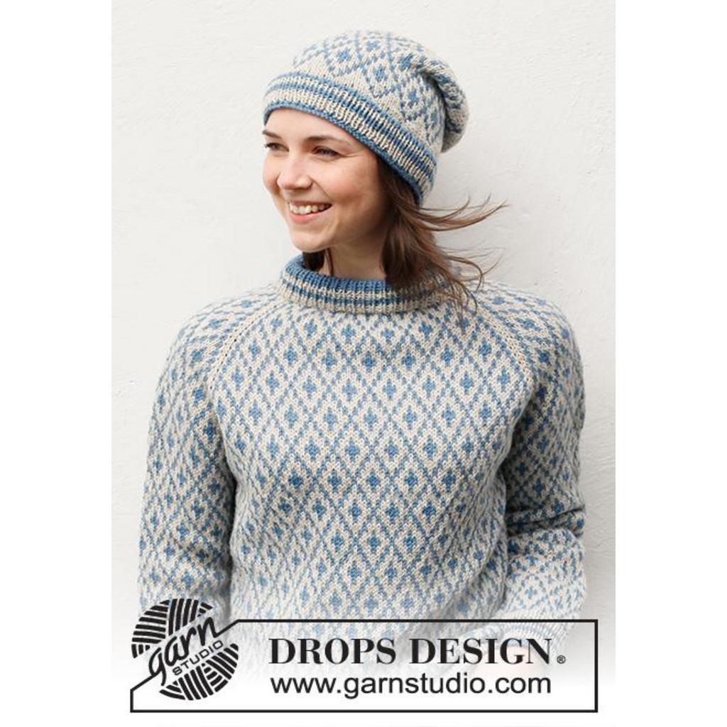 Fjord Mosaic Pullover Strickanleitung - Drops Design (PDF) bei bei bei bei bei bei bei bei bei bei bei bei Lieblingsgarn