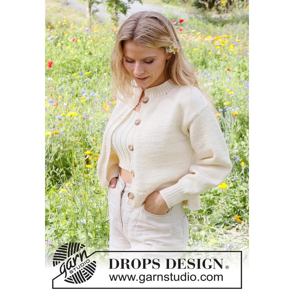 Prairie Rose Cardigan Strickanleitung - Drops Design (PDF) bei bei bei bei bei bei bei bei bei bei bei bei Lieblingsgarn