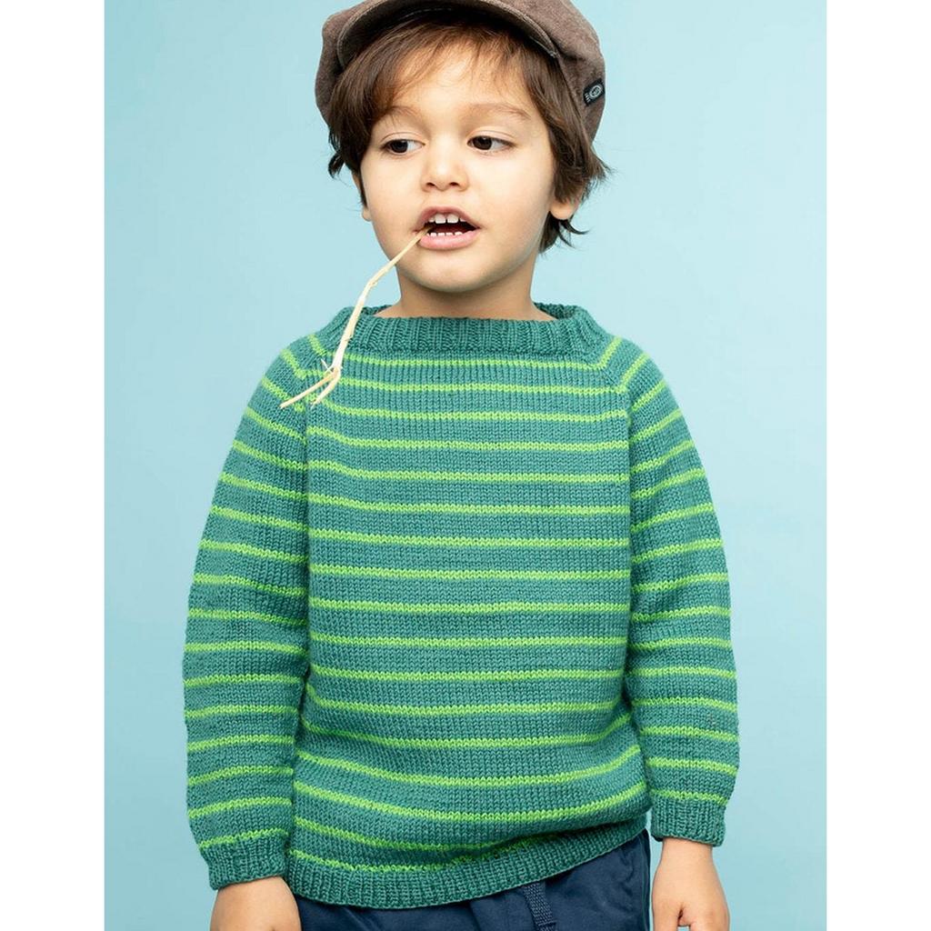 Gestreifter Raglan-Pullover für Kinder Strickanleitung - Sandnes Garn / Liv Stangeland (PDF) bei bei bei bei Lieblingsgarn