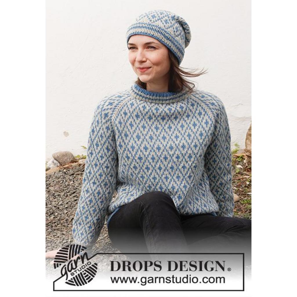 Fjord Mosaic Pullover Strickanleitung - Drops Design (PDF) bei bei bei bei bei bei bei bei bei bei bei bei Lieblingsgarn