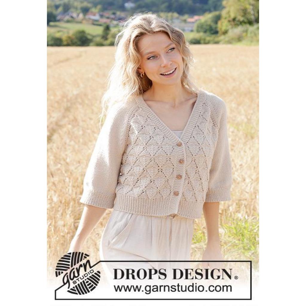 Sand Diamond Cardigan Strickanleitung - Drops Design (PDF) bei bei bei bei bei bei bei bei bei bei bei bei Lieblingsgarn